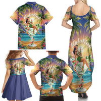 Aloha Hawaii Family Matching Summer Maxi Dress and Hawaiian Shirt Hula Martini Tropical Vibes LT05 - Polynesian Pride