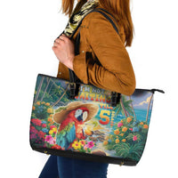 Hawaii Parrot Leather Tote Bag Im Not Waiting Till 5 Oclock