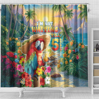 Hawaii Parrot Shower Curtain Im Not Waiting Till 5 Oclock