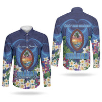 Guam Liberation Day Couples Matching Long Sleeve Bodycon Dress and Long Sleeve Button Shirt Pas Para I Chamoru