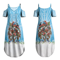 New Zealand Birds Christmas Family Matching Summer Maxi Dress and Hawaiian Shirt Pohutukawa Xmas Tree