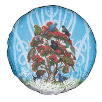 New Zealand Birds Christmas Spare Tire Cover Pohutukawa Xmas Tree