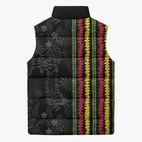Hawaii Lei Kanaka Maoli Flag Sleeveless Puffer Jacket Tropical Vibes