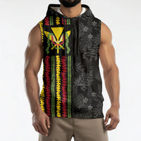 Hawaii Lei Kanaka Maoli Flag Sleeveless Zip Hoodie Tropical Vibes