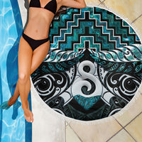 New Zealand Maori Beach Blanket Poutama Pikorua - Single Twist Paua Shell LT05 - Polynesian Pride