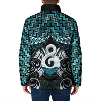 New Zealand Maori Padded Jacket Poutama Pikorua - Single Twist Paua Shell LT05 - Polynesian Pride