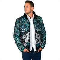 New Zealand Maori Padded Jacket Poutama Pikorua - Single Twist Paua Shell LT05 - Polynesian Pride