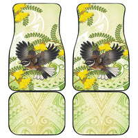 New Zealand Piwakawaka Fantail Bird Car Mats With Kowhai Flowers LT05 - Polynesian Pride