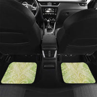 New Zealand Piwakawaka Fantail Bird Car Mats With Kowhai Flowers LT05 Set 2pcs - Back Green - Polynesian Pride