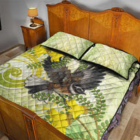 New Zealand Piwakawaka Fantail Bird Quilt Bed Set With Kowhai Flowers LT05 - Polynesian Pride
