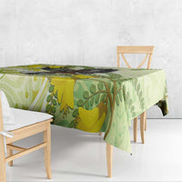 New Zealand Piwakawaka Fantail Bird Tablecloth With Kowhai Flowers LT05 - Polynesian Pride