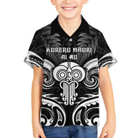 New Zealand Te Reo Maori Family Matching Puletasi and Hawaiian Shirt Korero Maori Ai Au LT05 Son's Shirt Black - Polynesian Pride