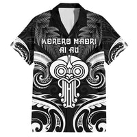 New Zealand Te Reo Maori Family Matching Summer Maxi Dress and Hawaiian Shirt Korero Maori Ai Au LT05 Dad's Shirt - Short Sleeve Black - Polynesian Pride