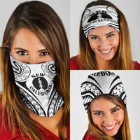 New Caledonia Day Neck Gaiter Polynesian Curves White Color LT05