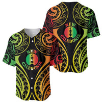 New Caledonia Day Baseball Jersey Polynesian Curves Reggae Color - Polynesian Pride