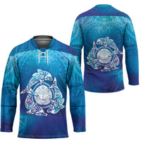 Marshall Islands Manit Day Hockey Jersey Tribal Dolphin With Marshall Seal - Polynesian Pride