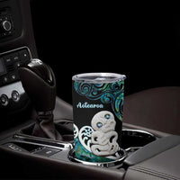 Personalized Aotearoa New Zealand Tumbler Cup Paua Shell Fern Koru With Maori Hei Tiki LT05 - Polynesian Pride