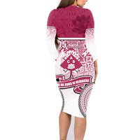 Adi Cakobau School Family Matching Long Sleeve Bodycon Dress and Hawaiian Shirt 75th Anniversary LT05 - Polynesian Pride