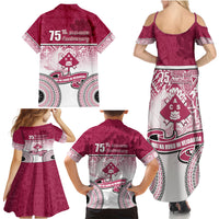 Adi Cakobau School Family Matching Summer Maxi Dress and Hawaiian Shirt 75th Anniversary LT05 - Polynesian Pride
