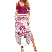 Adi Cakobau School Family Matching Summer Maxi Dress and Hawaiian Shirt 75th Anniversary LT05 Mom's Dress Pink - Polynesian Pride