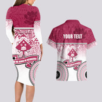 Personalized Adi Cakobau School Couples Matching Long Sleeve Bodycon Dress and Hawaiian Shirt With Fijian Tapa Pattern LT05 - Polynesian Pride