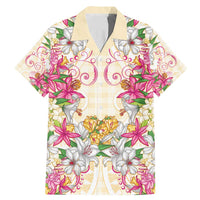 Hawaii Palaka Family Matching Mermaid Dress and Hawaiian Shirt Yellow Tribal Pattern With Tropical Flowers LT05 Dad's Shirt - Short Sleeve Yellow - Polynesian Pride