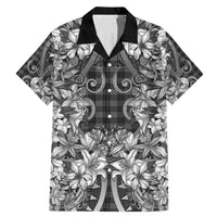 Hawaii Palaka Family Matching Mermaid Dress and Hawaiian Shirt Black Tribal Pattern With Tropical Flowers LT05 Dad's Shirt - Short Sleeve Black - Polynesian Pride