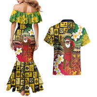 Vanuatu Christmas Couples Matching Mermaid Dress and Hawaiian Shirt Ni-Van Santa Retro Style LT05 - Polynesian Pride