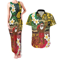 Vanuatu Christmas Couples Matching Tank Maxi Dress and Hawaiian Shirt Ni-Van Santa Retro Style LT05 Colorful - Polynesian Pride