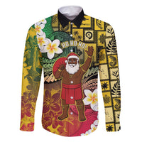 Vanuatu Christmas Family Matching Mermaid Dress and Hawaiian Shirt Ni-Van Santa Retro Style LT05 Dad's Shirt - Long Sleeve Colorful - Polynesian Pride