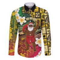 Vanuatu Christmas Family Matching Off The Shoulder Long Sleeve Dress and Hawaiian Shirt Ni-Van Santa Retro Style LT05 Dad's Shirt - Long Sleeve Colorful - Polynesian Pride