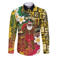 Vanuatu Christmas Family Matching Puletasi and Hawaiian Shirt Ni-Van Santa Retro Style LT05 Dad's Shirt - Long Sleeve Colorful - Polynesian Pride