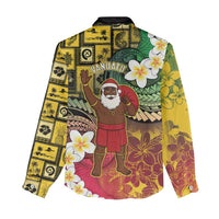 Vanuatu Christmas Women Casual Shirt Ni-Van Santa Retro Style - Polynesian Pride