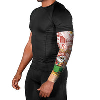 Hawaii Mele Kalikimaka Arm Sleeves Hula Santa Retro Style Red - Polynesian Pride