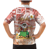 Hawaii Mele Kalikimaka Family Matching Mermaid Dress and Hawaiian Shirt Hula Santa Retro Style Red LT05 - Polynesian Pride