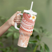 Hawaii Mele Kalikimaka Tumbler With Handle Hula Santa Retro Style Red - Polynesian Pride