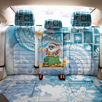 Hawaii Mele Kalikimaka Back Car Seat Cover Hula Santa Retro Style Blue - Polynesian Pride