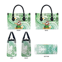Hawaii Mele Kalikimaka Leather Bag Hula Santa Retro Style Green - Polynesian Pride