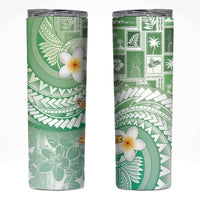 Hawaii Mele Kalikimaka Skinny Tumbler Hula Santa Retro Style Green LT05 Green - Polynesian Pride