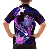 Galaxy Polynesian Pattern With Tropical Flowers Family Matching Tank Maxi Dress and Hawaiian Shirt LT05 - Polynesian Pride