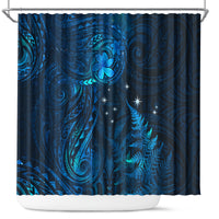 New Zealand Matariki Shower Curtain Maori New Year LT05 Blue - Polynesian Pride