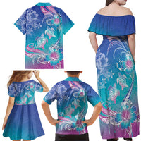 Polynesia Sea Turtle Couple Family Matching Off Shoulder Maxi Dress and Hawaiian Shirt Love Is Life LT05 - Polynesian Pride