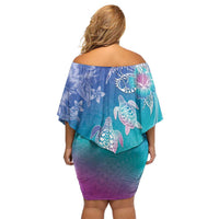 Polynesia Sea Turtle Couple Family Matching Off Shoulder Short Dress and Hawaiian Shirt Love Is Life LT05 - Polynesian Pride