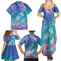 Polynesia Sea Turtle Couple Family Matching Summer Maxi Dress and Hawaiian Shirt Love Is Life LT05 - Polynesian Pride