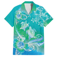 Polynesia Sea Turtle Couple Family Matching Off The Shoulder Long Sleeve Dress and Hawaiian Shirt I Am Turtley In Love With You LT05 - Polynesian Pride