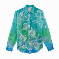 Polynesia Sea Turtle Couple Women Casual Shirt I Am Turtley In Love With You LT05 - Polynesian Pride