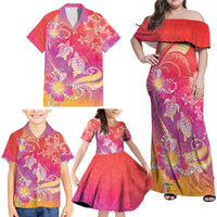 Polynesia Sea Turtle Couple Family Matching Off Shoulder Maxi Dress and Hawaiian Shirt One Soul One Love LT05 - Polynesian Pride