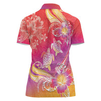 Polynesia Sea Turtle Couple Women Polo Shirt One Soul One Love