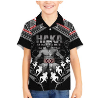 New Zealand Aotearoa Family Matching Mermaid Dress and Hawaiian Shirt Traditional Kapa Haka LT05 Son's Shirt Black - Polynesian Pride