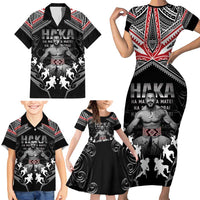 New Zealand Aotearoa Family Matching Short Sleeve Bodycon Dress and Hawaiian Shirt Traditional Kapa Haka LT05 - Polynesian Pride